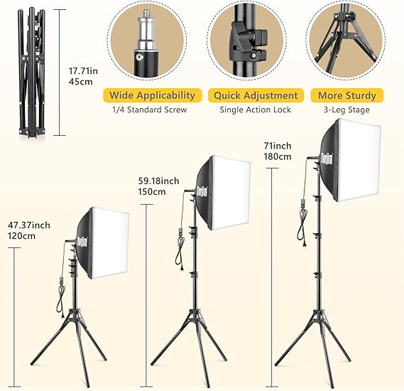 Torjim Softbox Photography Lighting Kit, 16 Inch x 16 Inch